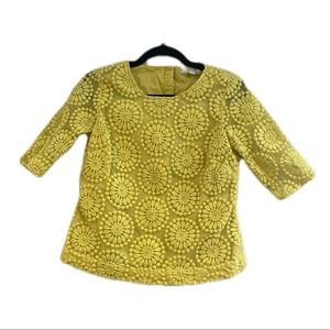 Boden Embroidered Yellow Blouse